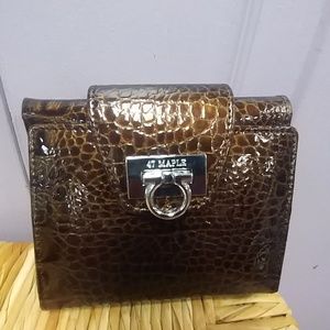 Brown faux Croc Wallet